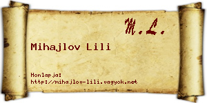 Mihajlov Lili névjegykártya